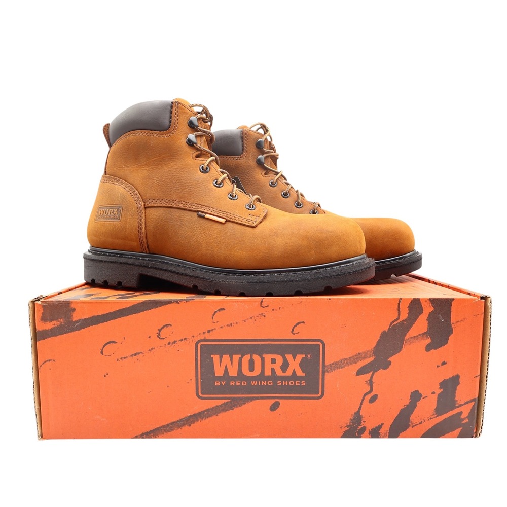 Worx 5606 Steel Toe Work Boots Mens 8.5 Brown Leather Waterproof NWT